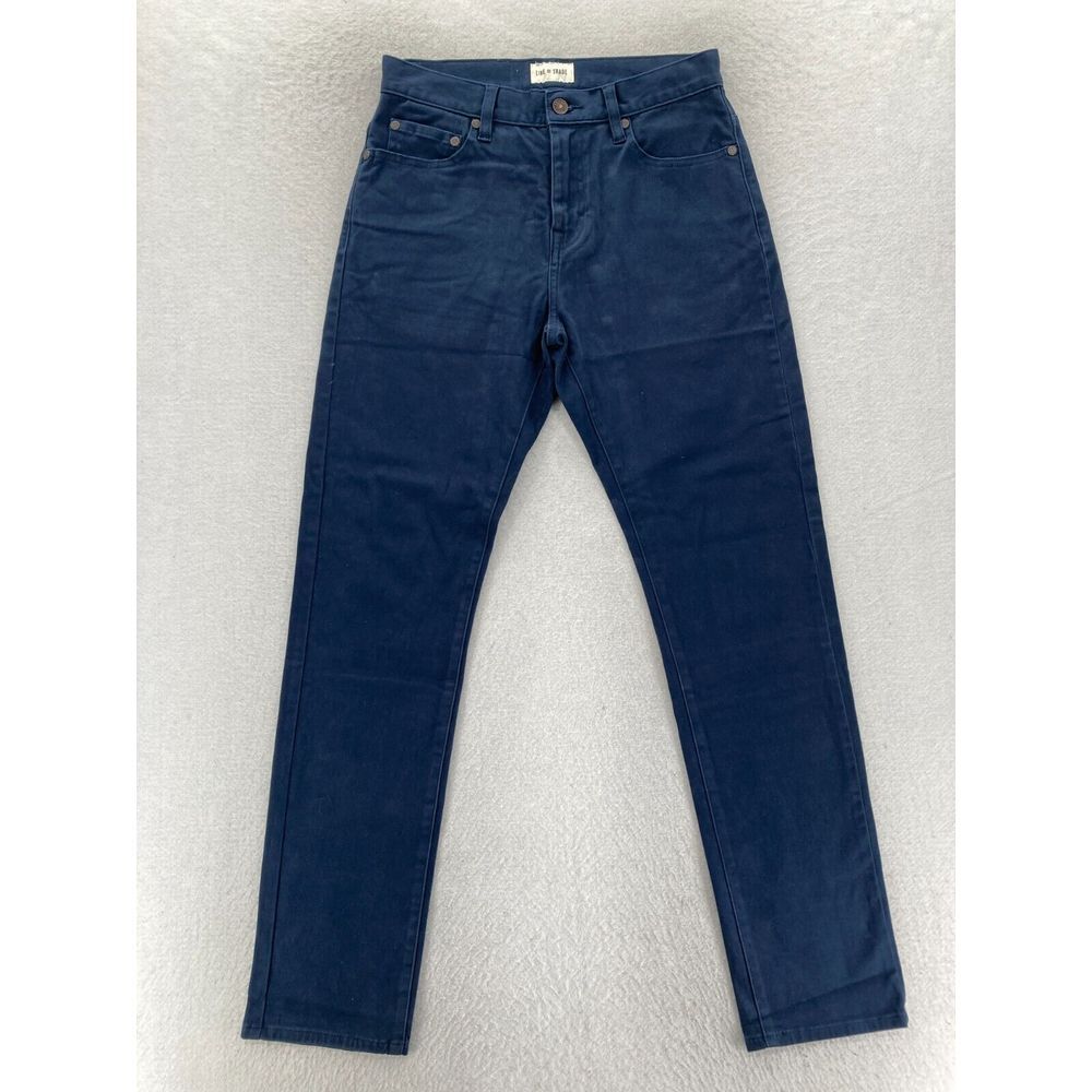 Line of Trade Pants Mens 29x32 Blue Stretch Fabric Slim Fit Straight Leg Chino